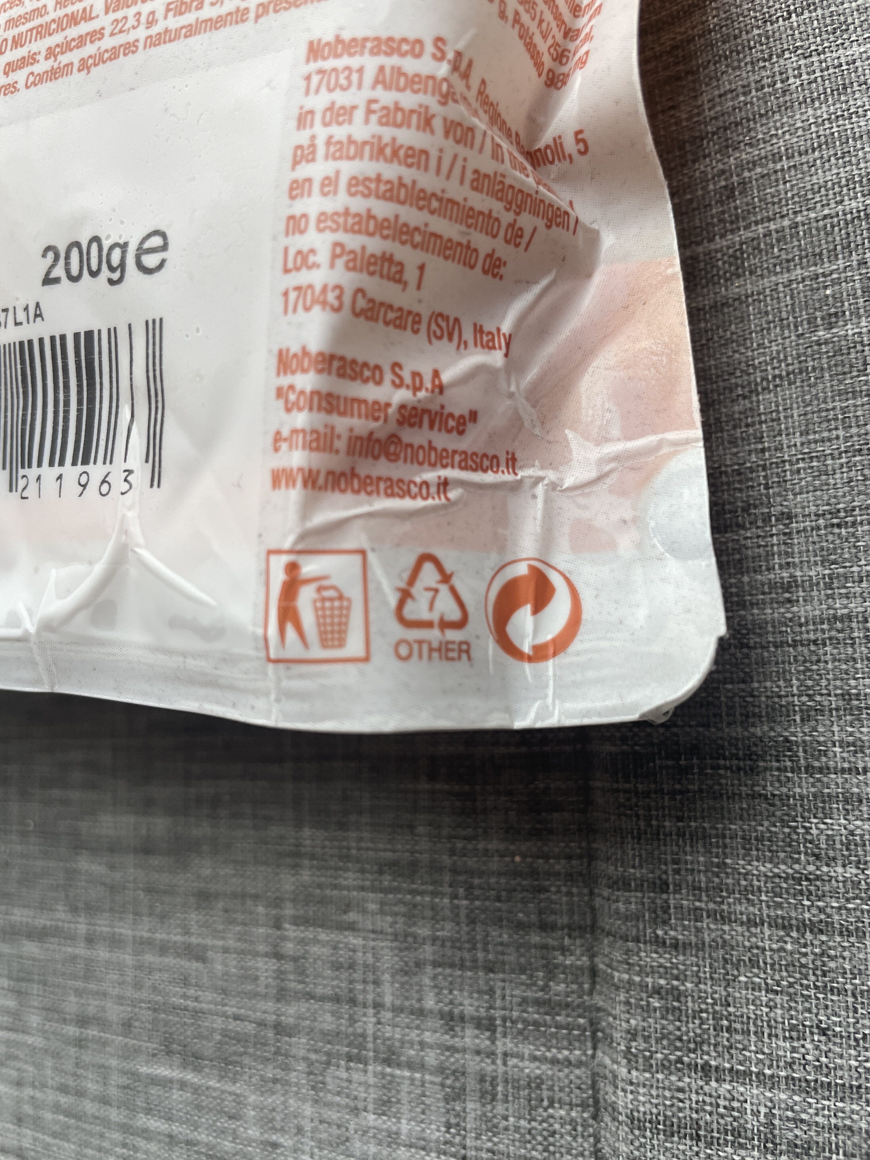 Viva L'albicocca - Istruzioni per il riciclaggio e/o informazioni sull'imballaggio - en