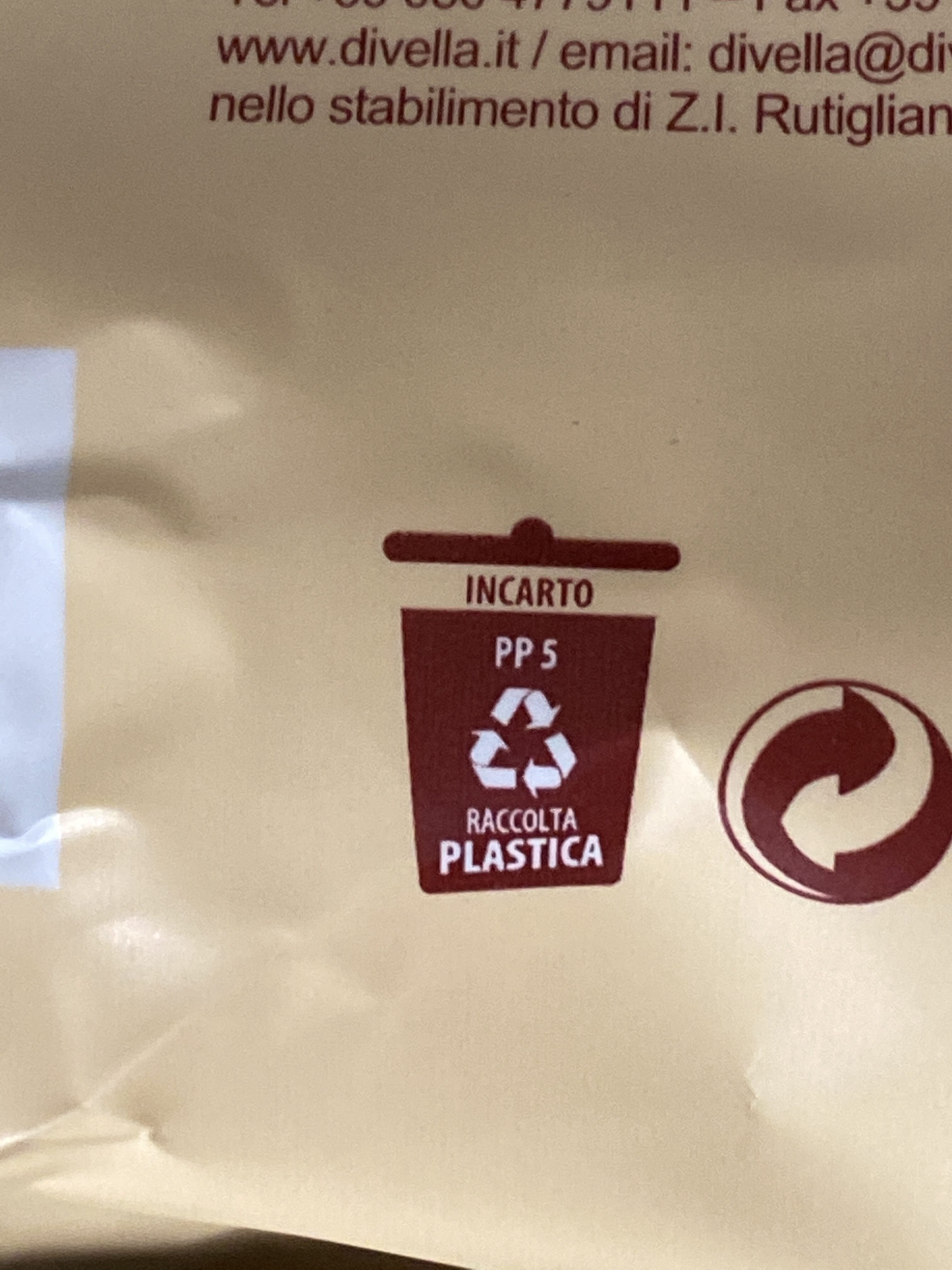 Grottoli con gocce di cioccolato - Instrucciones de reciclaje y/o información de embalaje - it
