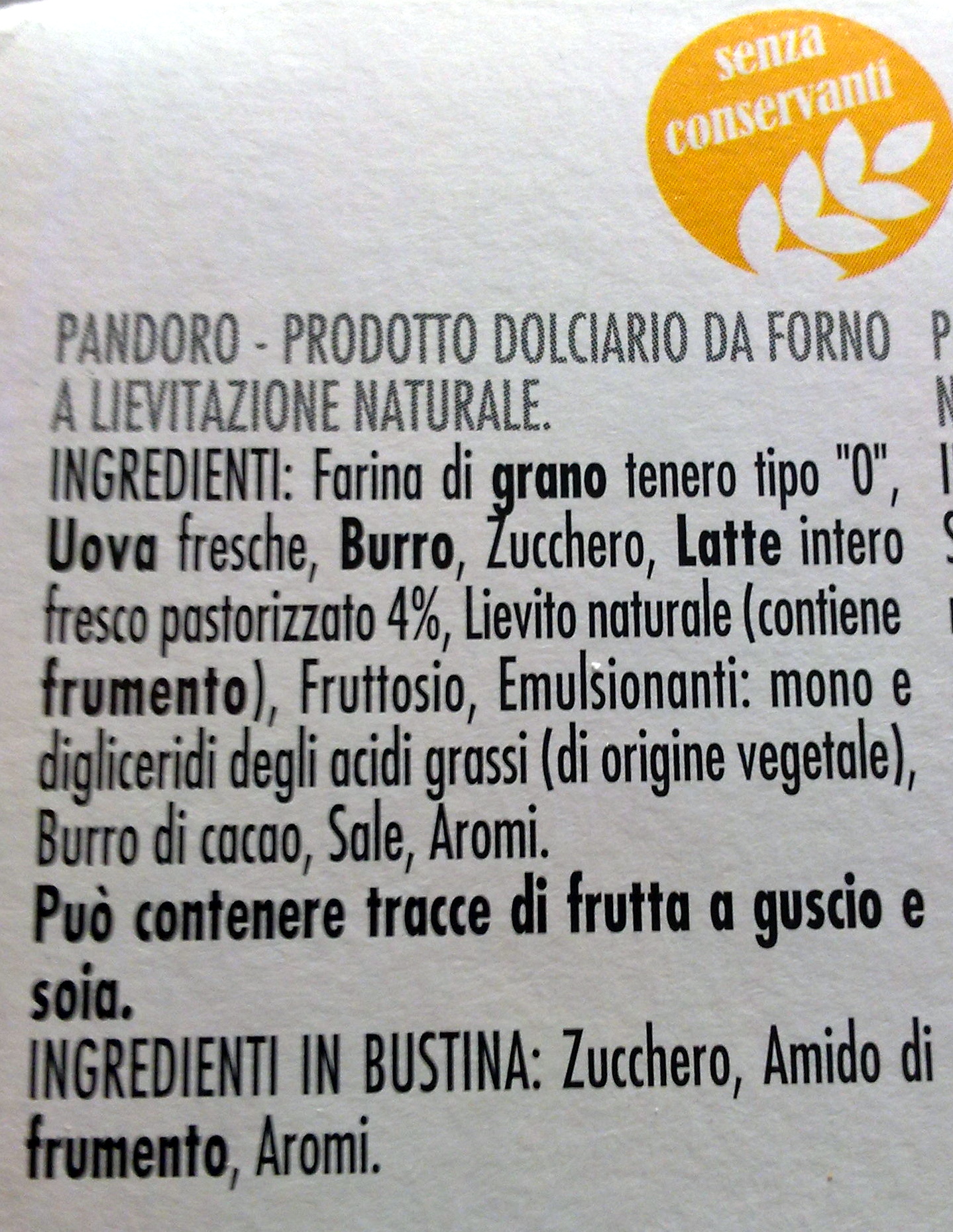 Il gran pandoro - Ingredients - it