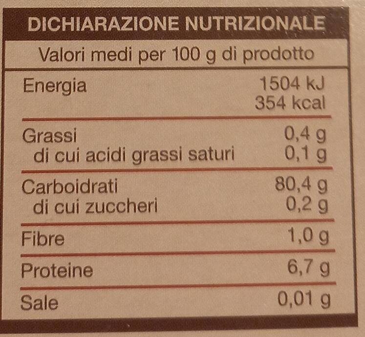 Riso carnaroli - Nutrition facts - it