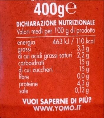Yogurt intero con agrumi di Sicilia - Valori nutrizionali