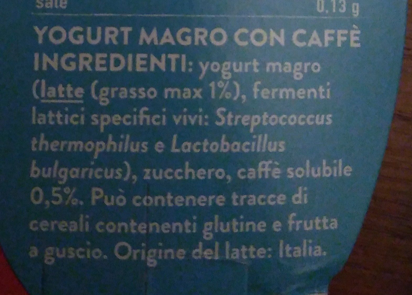 Yogurt magro caffè - Ingrédients