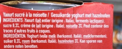 Yogurt intero con nocciole - Ingredientes - fr