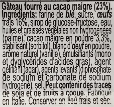 Dolcetto Cocoa Cream - Ingredienser - fr