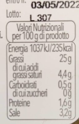 Olive kalamon denocciolate condite - Valori nutrizionali