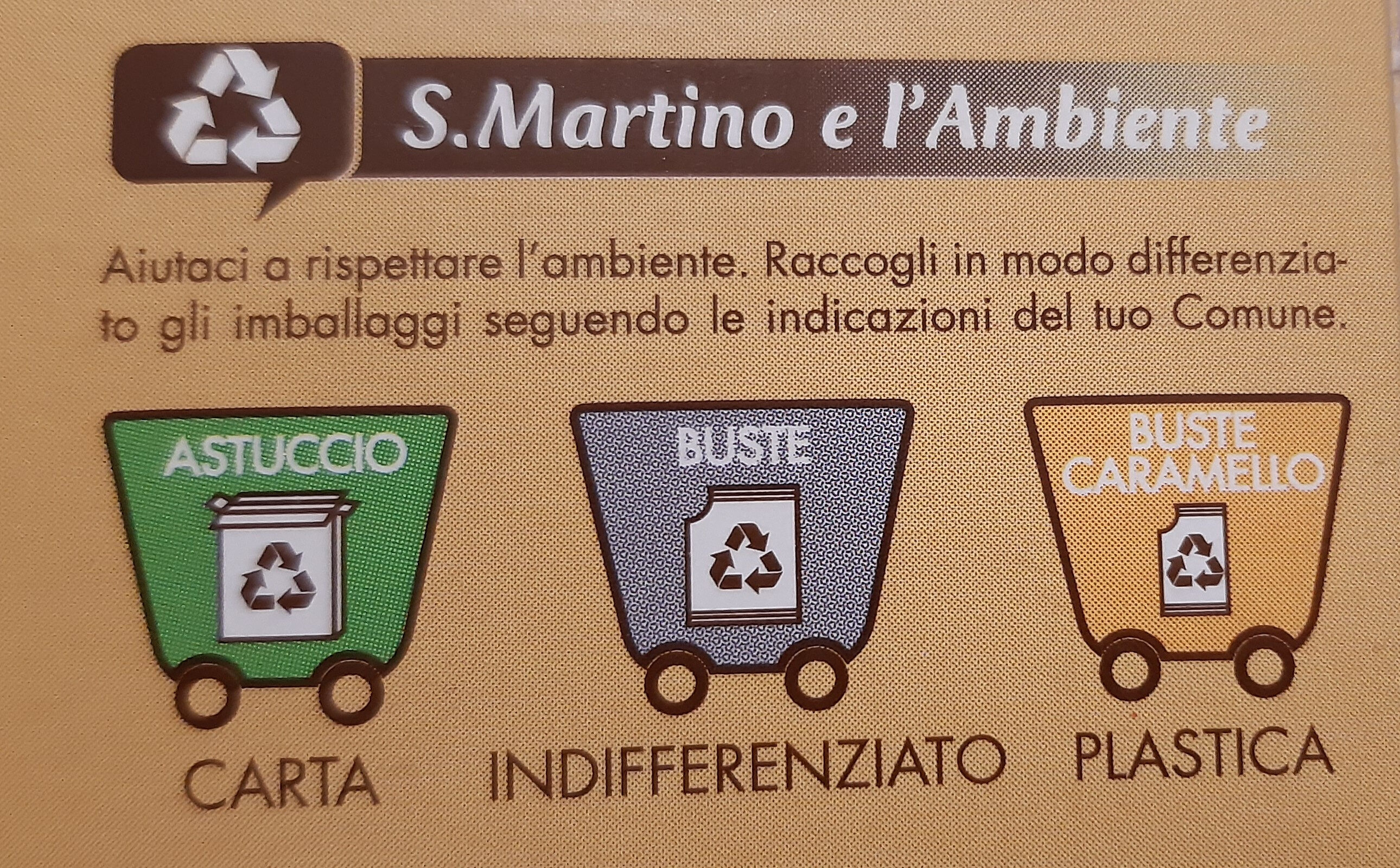 Creme caramel - Istruzioni per il riciclaggio e/o informazioni sull'imballaggio