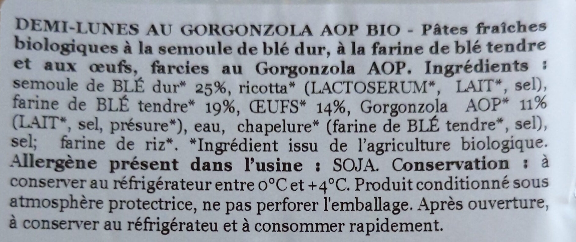 Quadrotti gorgonzola e noci - Ingredients - fr