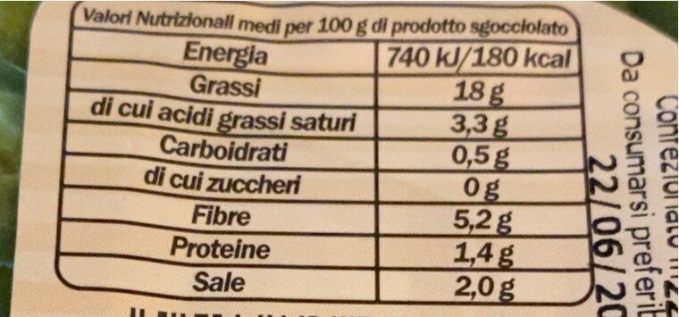 Olive verdi siciliane - Nutrition facts - it