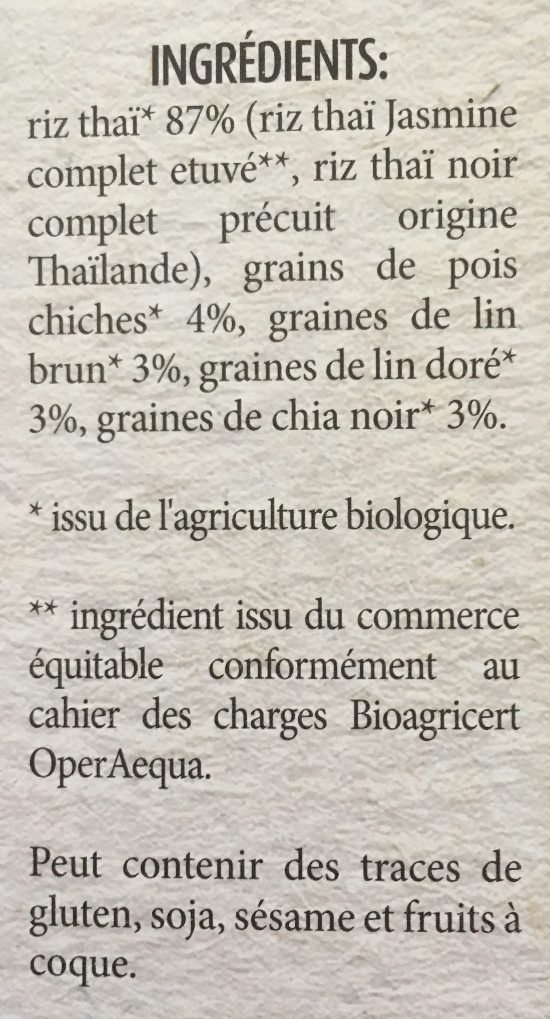 Melange omega 3 - Ingredients - fr