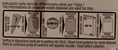 Amando vaniglia - Istruzioni per il riciclaggio e/o informazioni sull'imballaggio