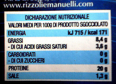 Trancio di tonno rosa - Nutrition facts - it