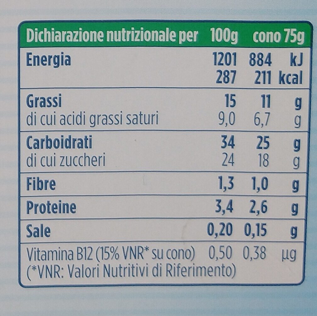Il gelato 5 coni - Nutrition facts - it