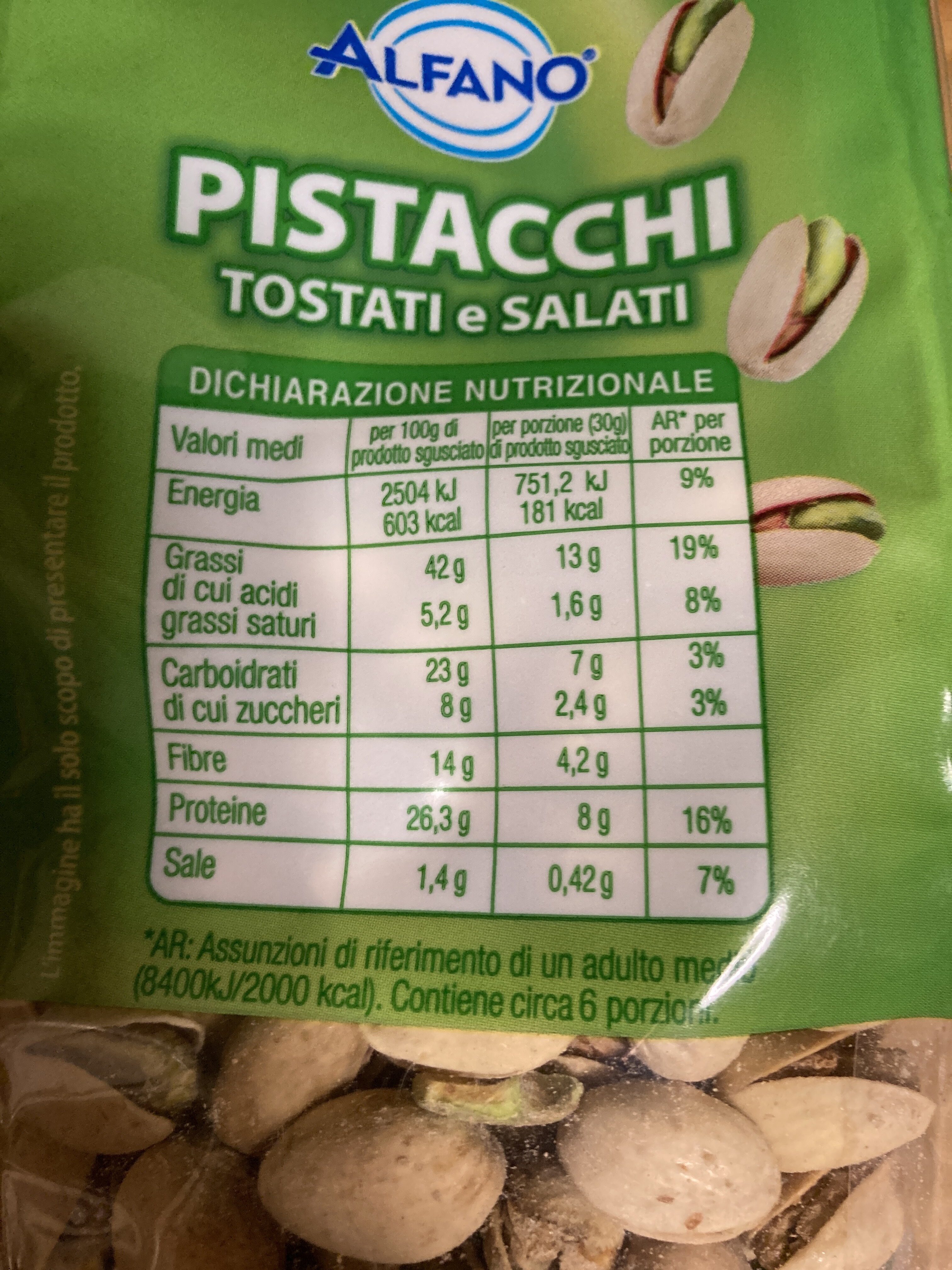 pistacchi - Valori nutrizionali - en