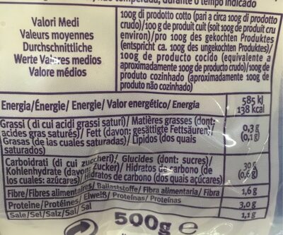 Gnocchi di Patate - Tableau nutritionnel - es