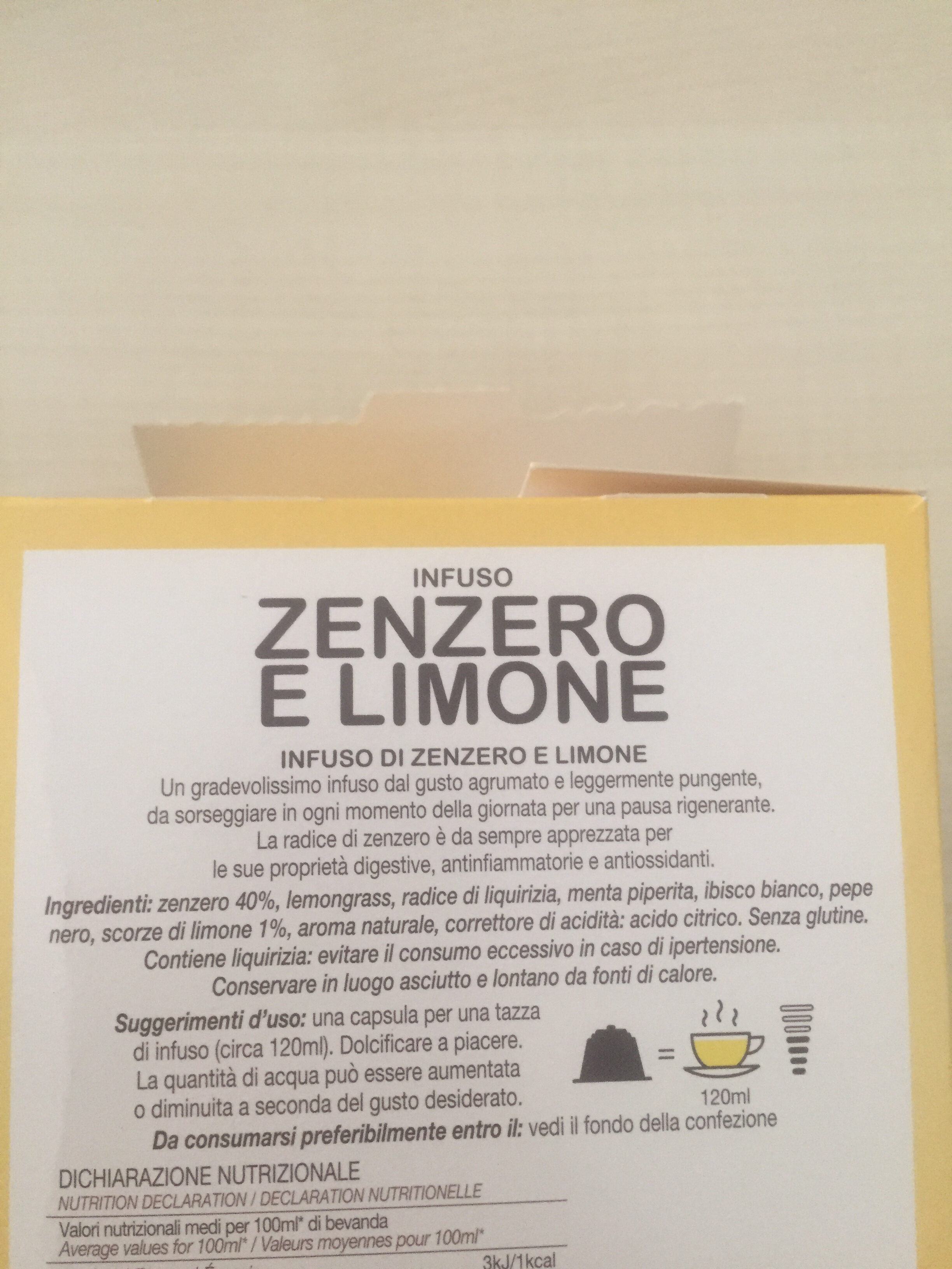 Infuso zenzero e limone - المكونات - it