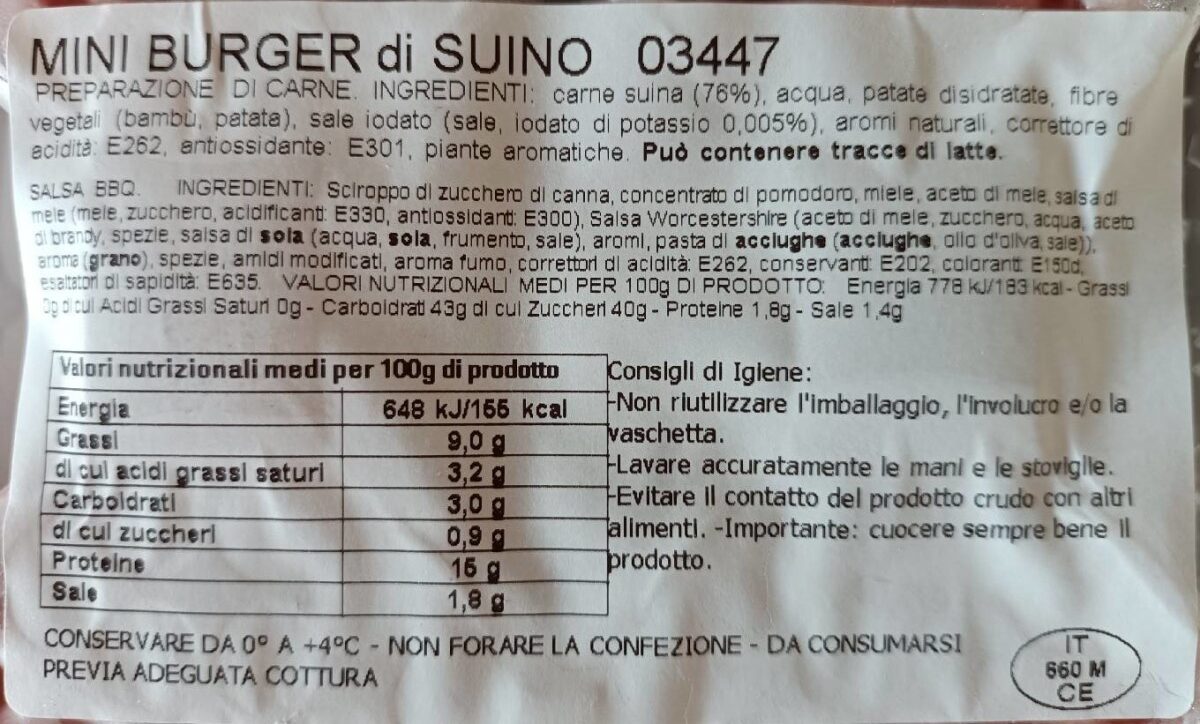 I mini burge di suino - Ingredients - it