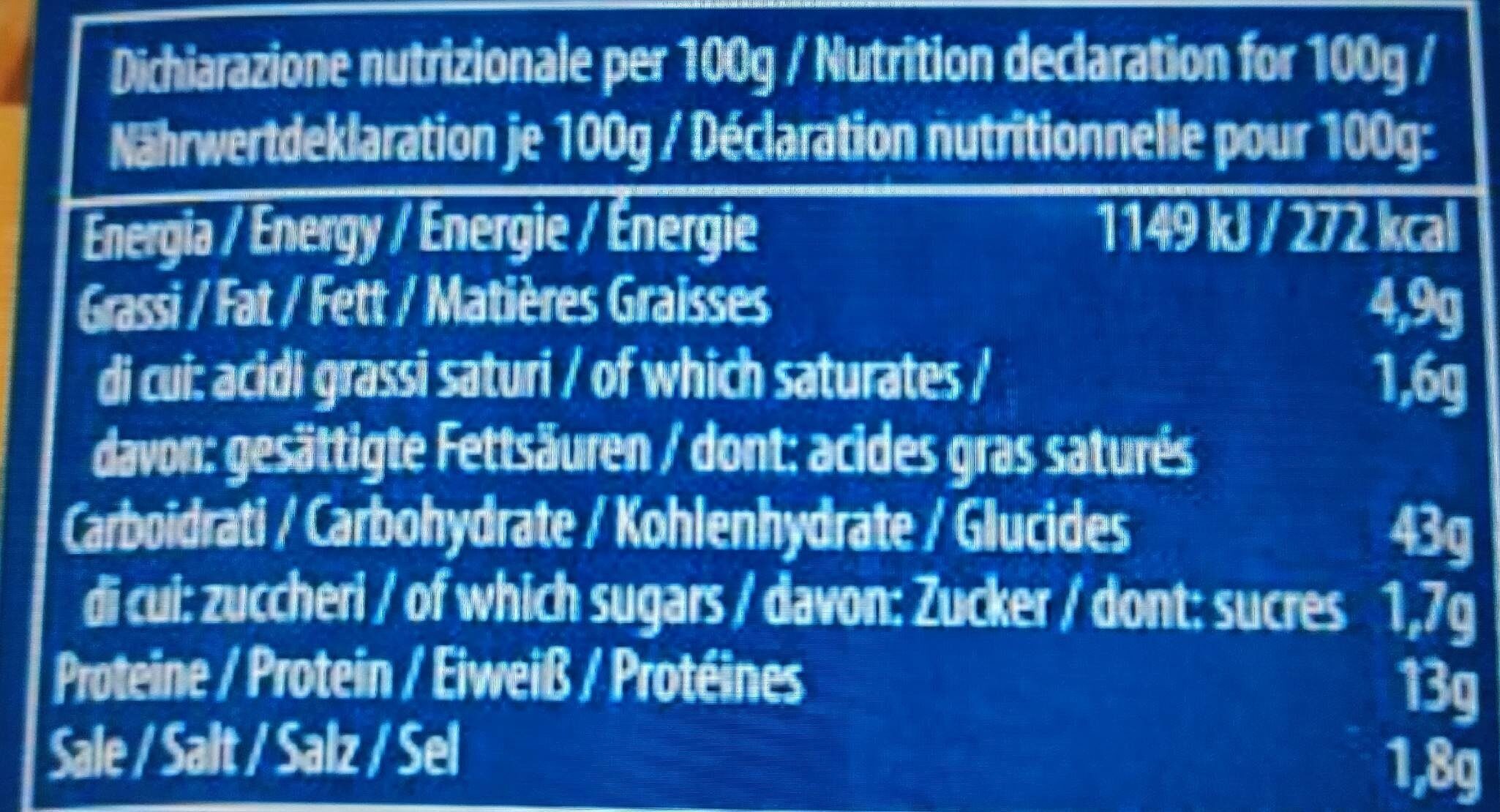 Gli autentici i tortelli IGP prosciutto crudo - Tableau nutritionnel