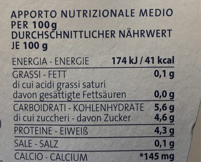 Yogurt magro - 125g x 2 - Bianco - Valori nutrizionali