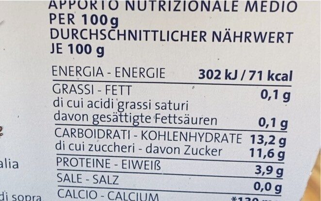 Yogurt magro 0,1% gusto vaniglia - Nutrition facts