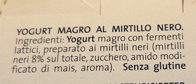 Yogurt magro 0,1% - 125g x 8 - Ciliegia | Limone | Mirtillo | Ananas - Ingredienti