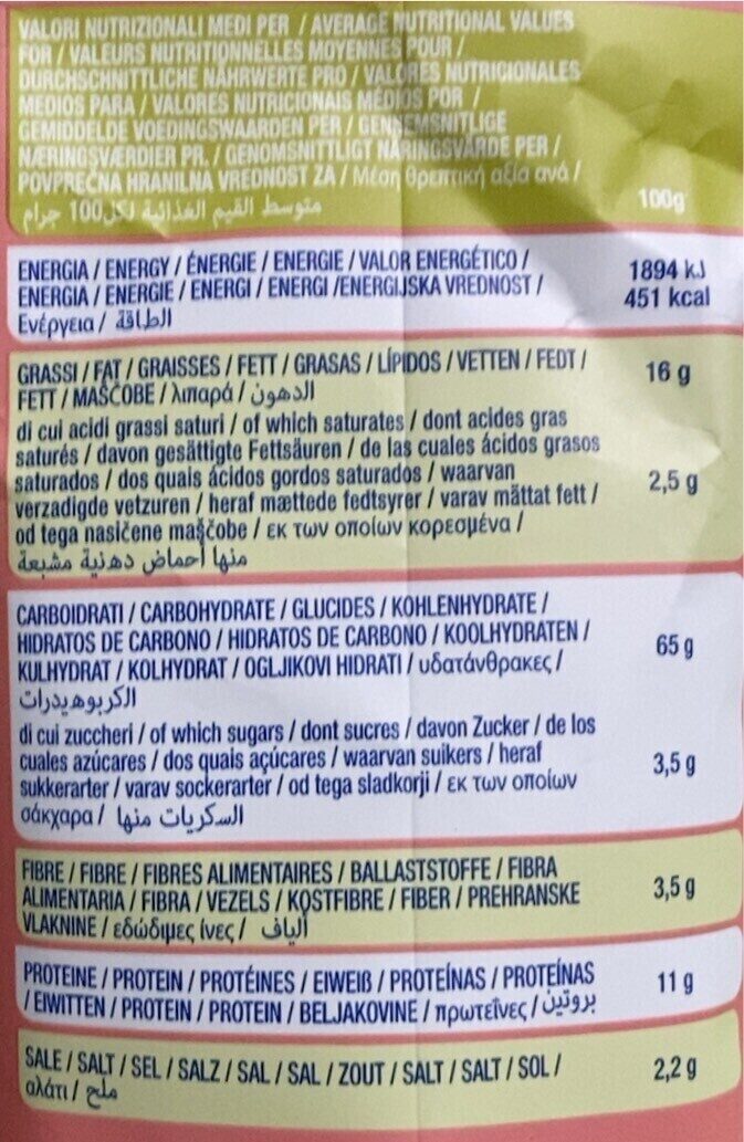 Ègusto - Nutrition facts - fr