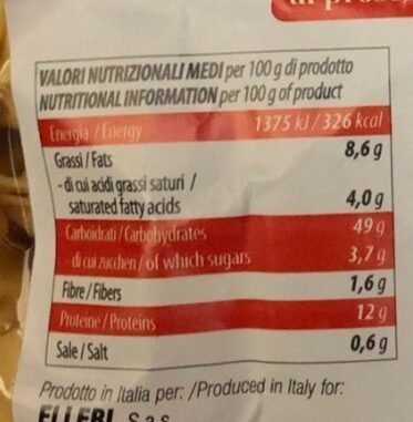Tortellini al prosciutto crudo - Tableau nutritionnel - it