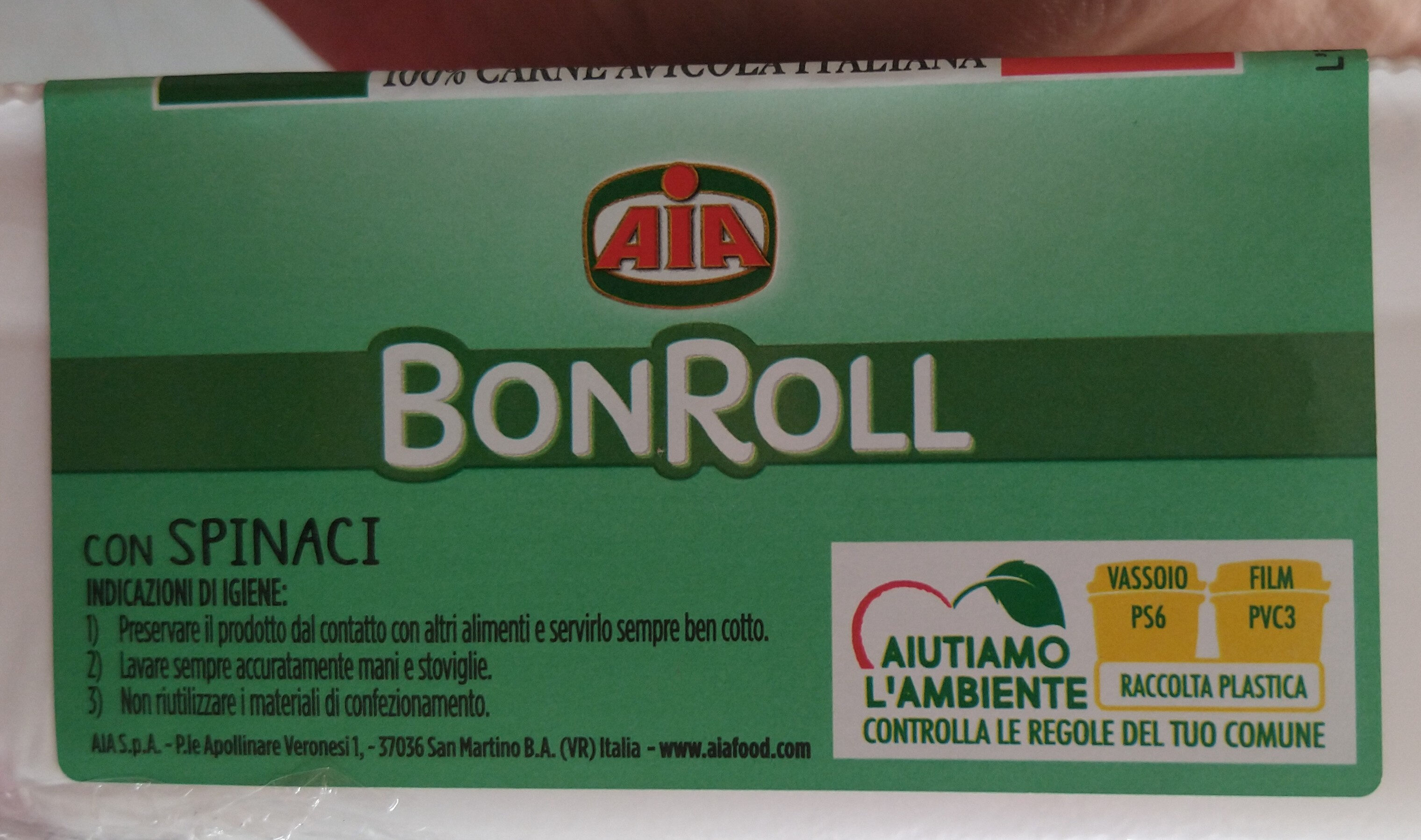 BonRoll - Istruzioni per il riciclaggio e/o informazioni sull'imballaggio