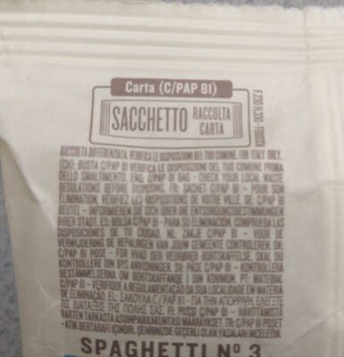Spaghetti No. 3 senza glutine - Recyclinginstructies en / of verpakkingsinformatie - it