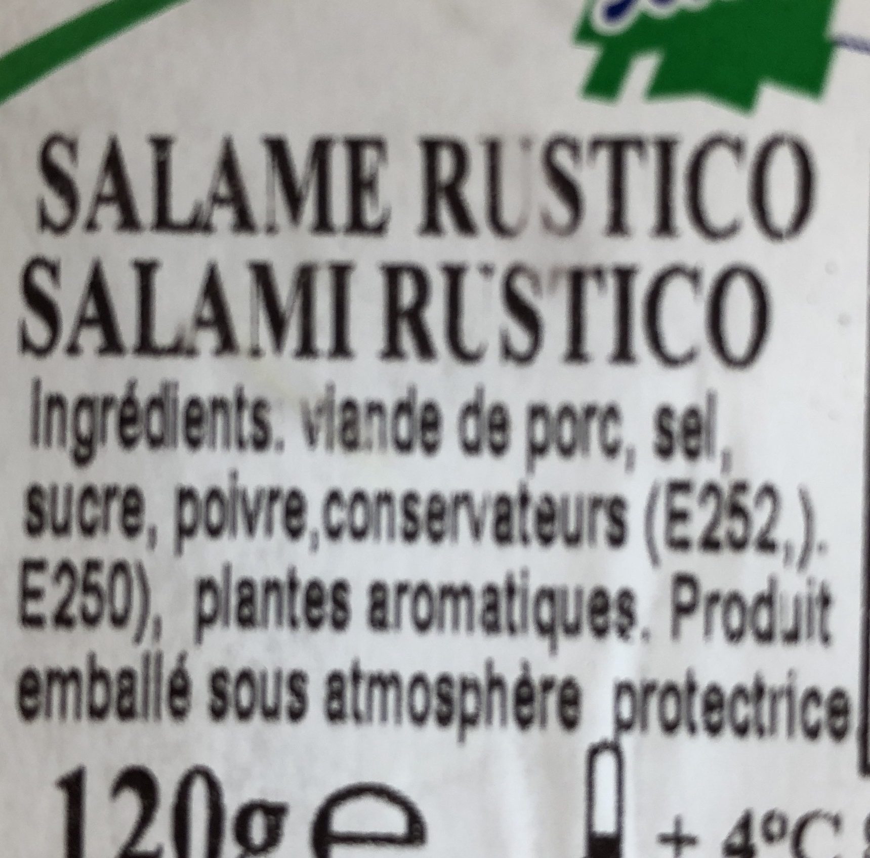 Salame rustico - Ingrédients