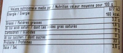 Bresaola de bœufs bio - Valori nutrizionali - fr