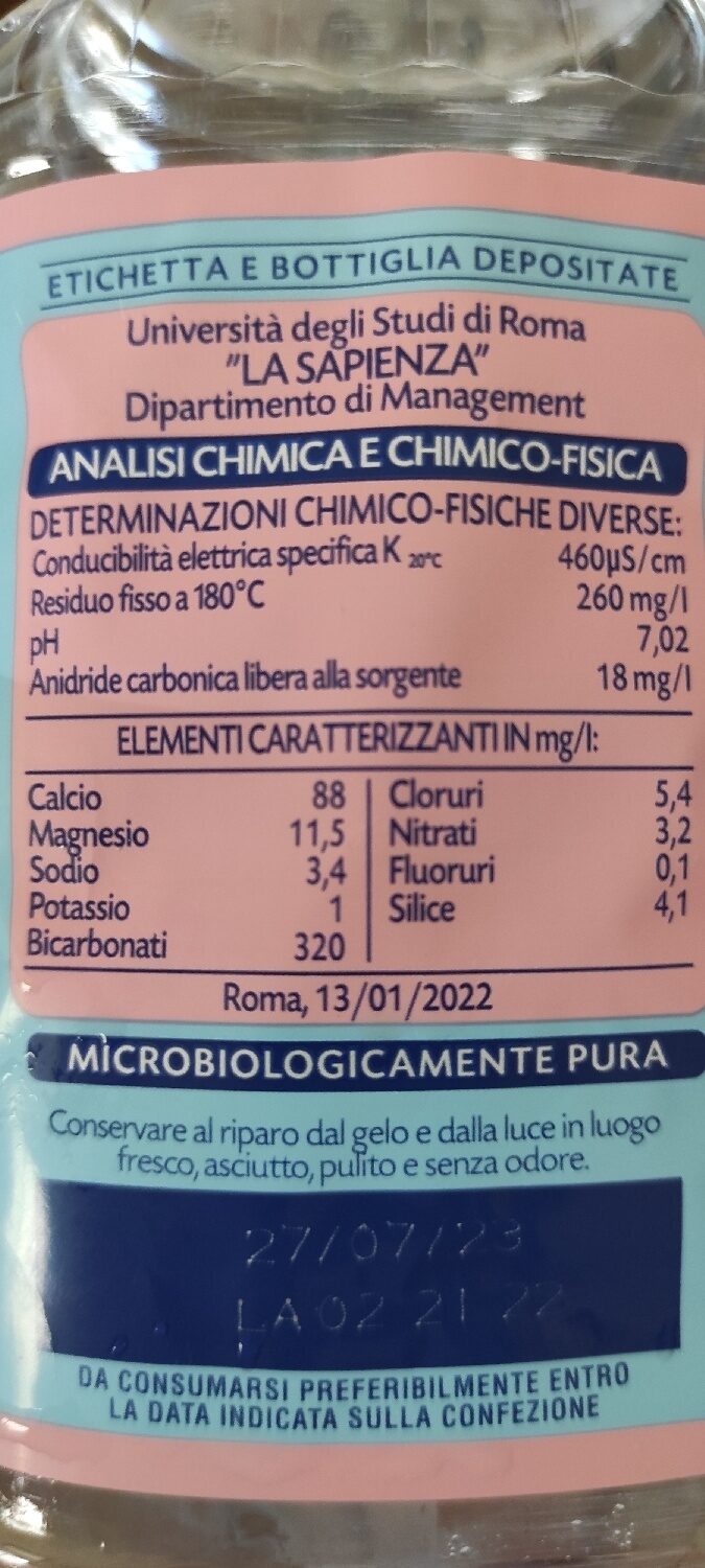 Acqua minerale - Ingredients - xx