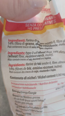 Fiberpasta- La Farina Flour- 1 KG. - Vegan- Low Glycemic - Ingrédients