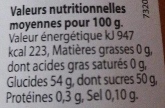 Confiture extra d'Abricot - Valori nutrizionali - fr