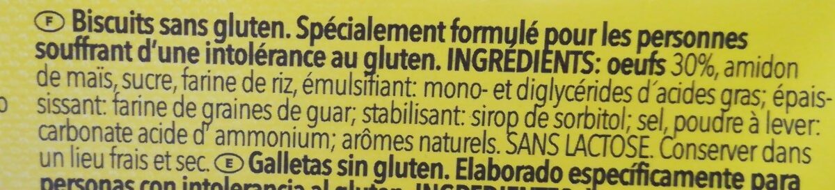 Gluten free Savoiardi - Ingrédients