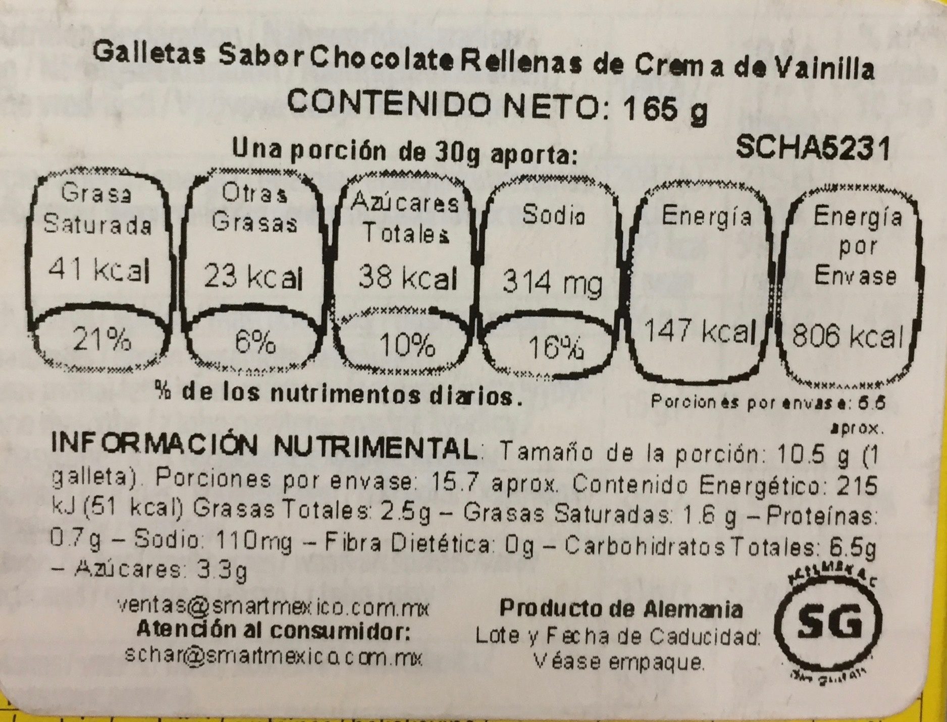 Chocolate O’s - Información nutricional