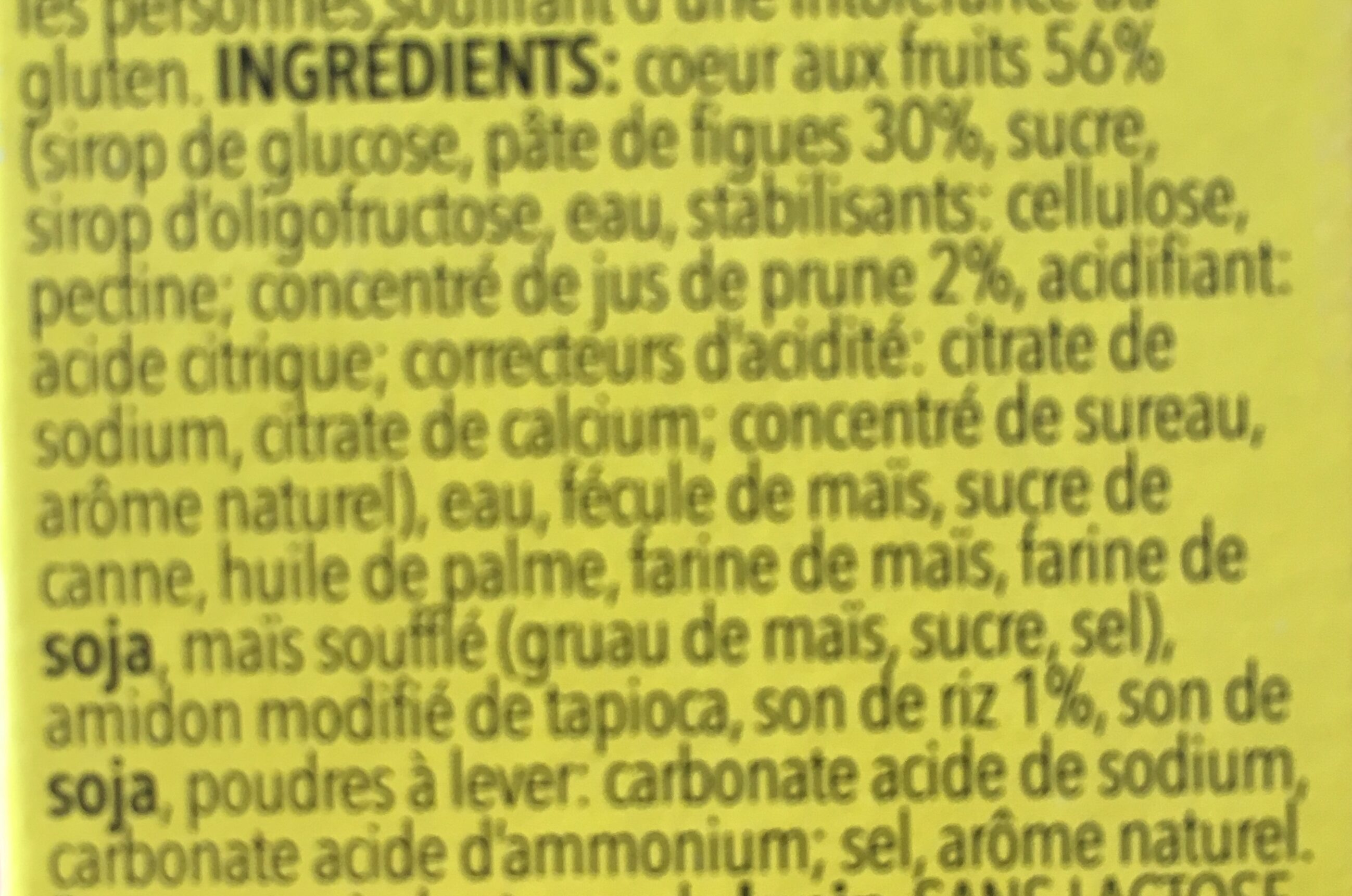 FRUIT BAR SANS GLUTEN - Ingrediënten - fr