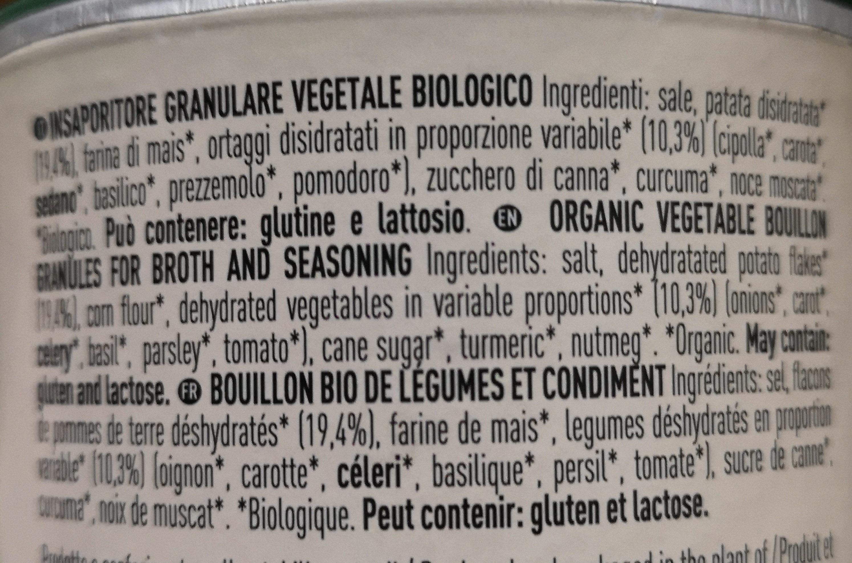 Brodo vegetale granulare - Ingredienti