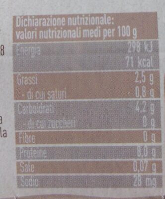 Omogeneizzato di tacchino - Nutrition facts - it