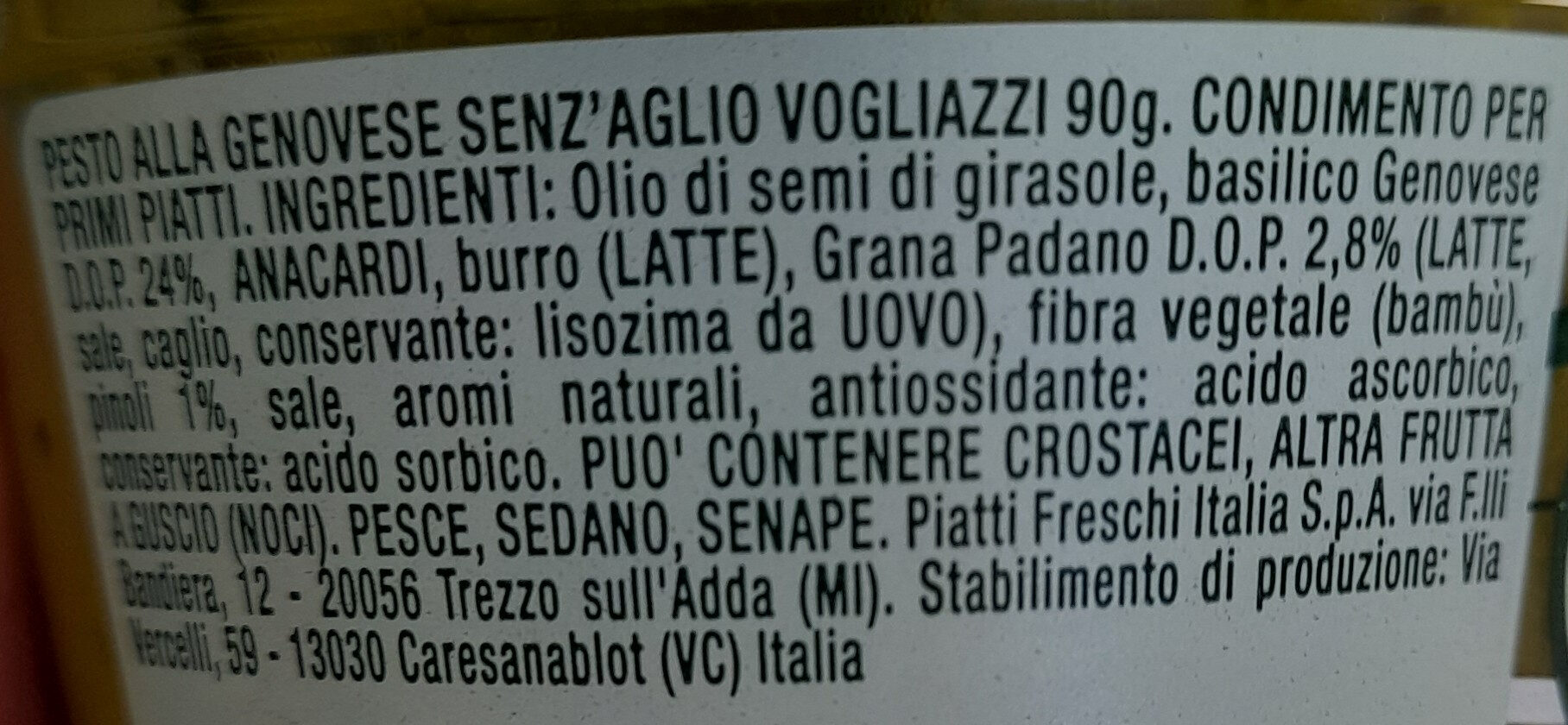 Pesto senza aglio - Ingredienti