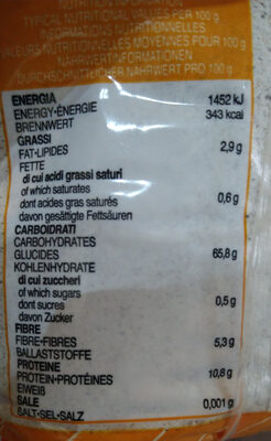 farina di grano saraceno - Valori nutrizionali