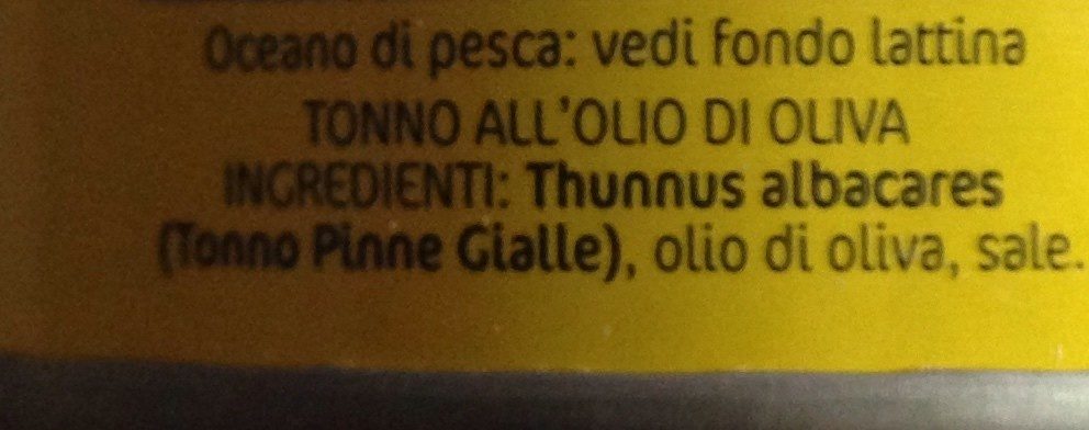 Tonno All' Olio Di Oliva - Ingrediënten - fr