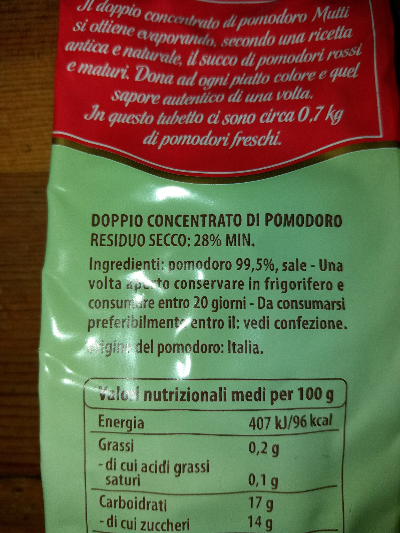 Doppio concentrato di pomodoro - Ingrediënten - it