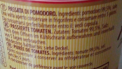 Passata di Pomodoro - Ingrediënten - it