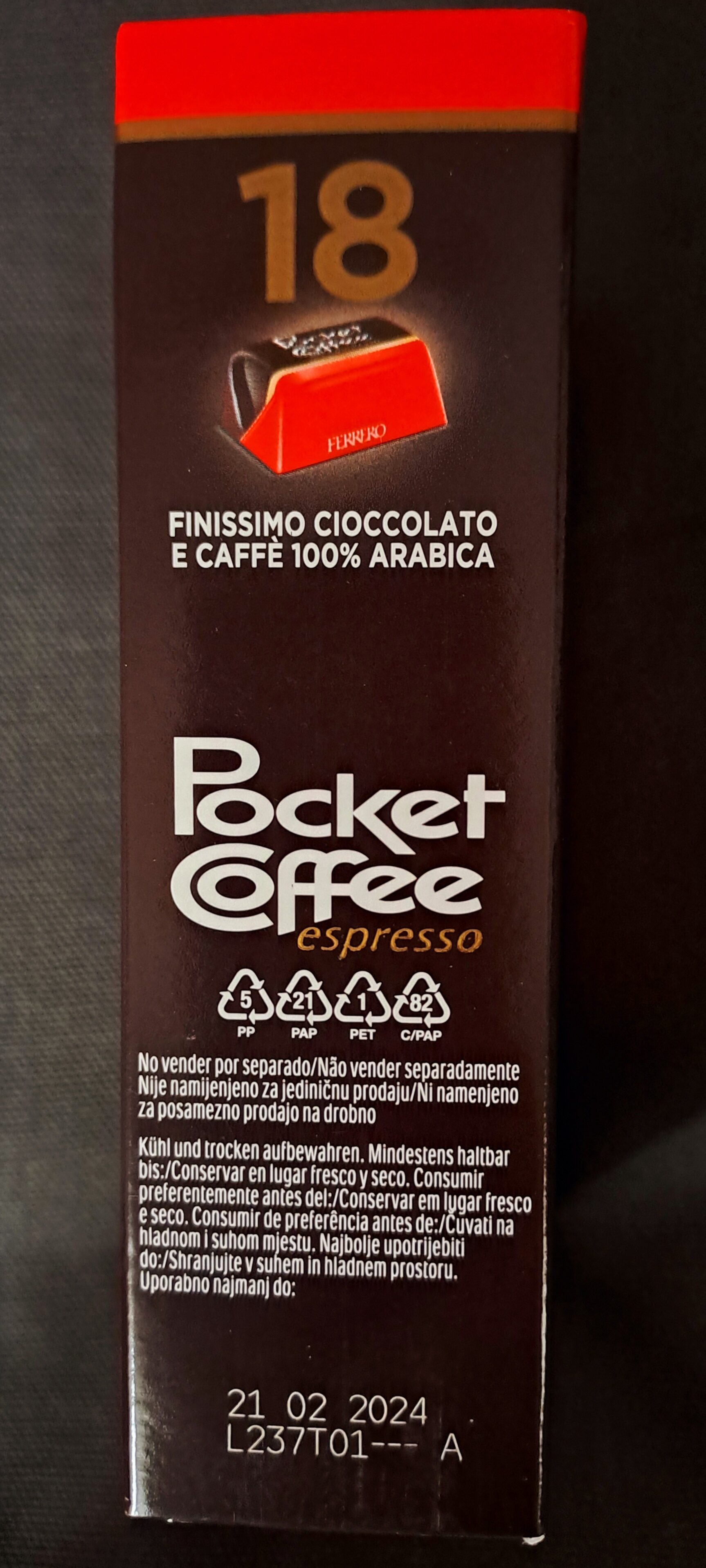Pocket Coffee espresso - Instruccions de reciclatge i/o informació d’embalatge - es