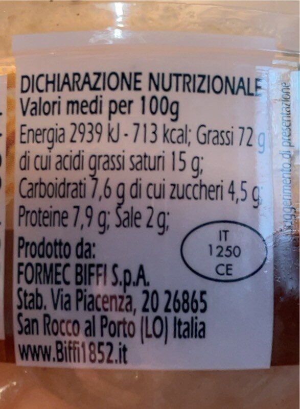 Pesto di noci - Nutrition facts - it