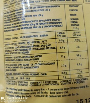 Riso indiano - Nutrition facts - it