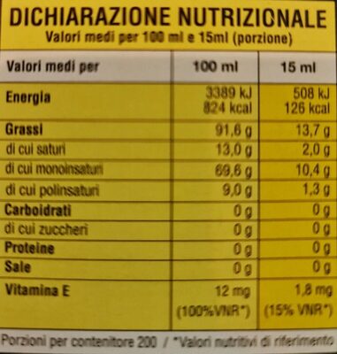 Diomede Olio Extravergine Di Oliva - Nutrition facts - it