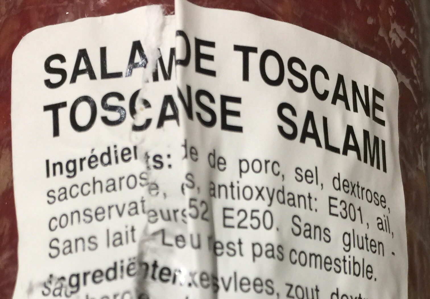Salame Toscano - Ingrediënten - fr