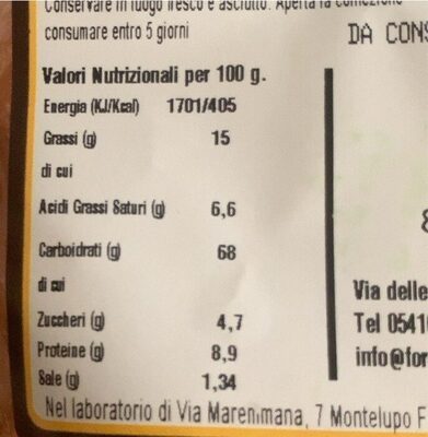 Minicornetto salato - Valori nutrizionali