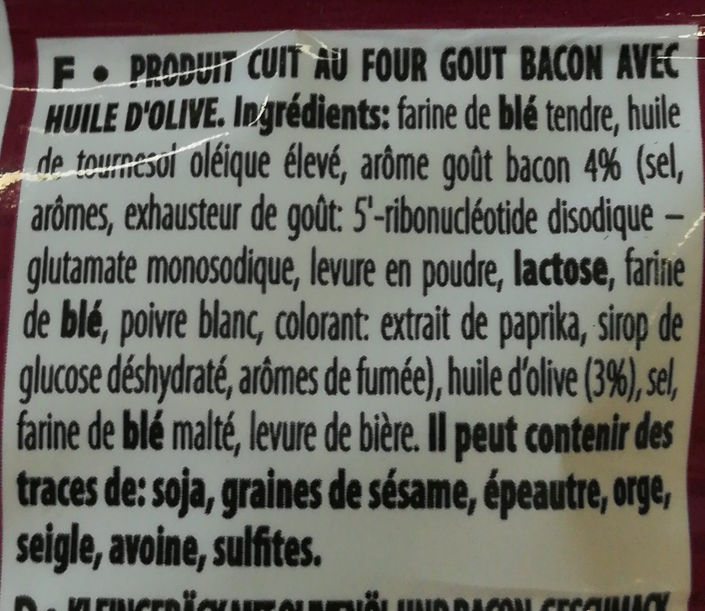 Croccantelle Bacon - Ingredients - fr